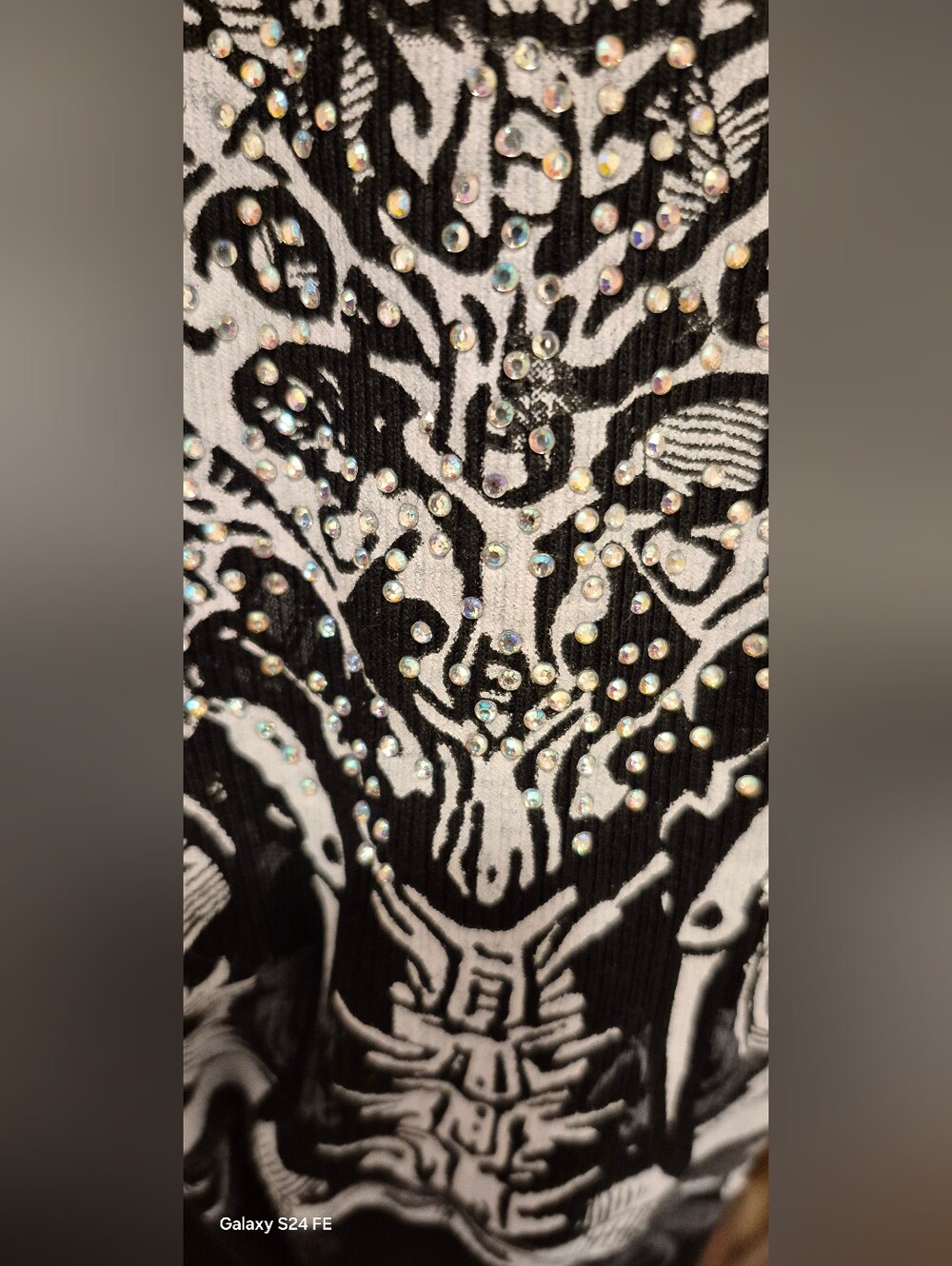 Black Sleeveless Maxi Dress with Silver Skull & Wing Graphic - Picture 5 of 6